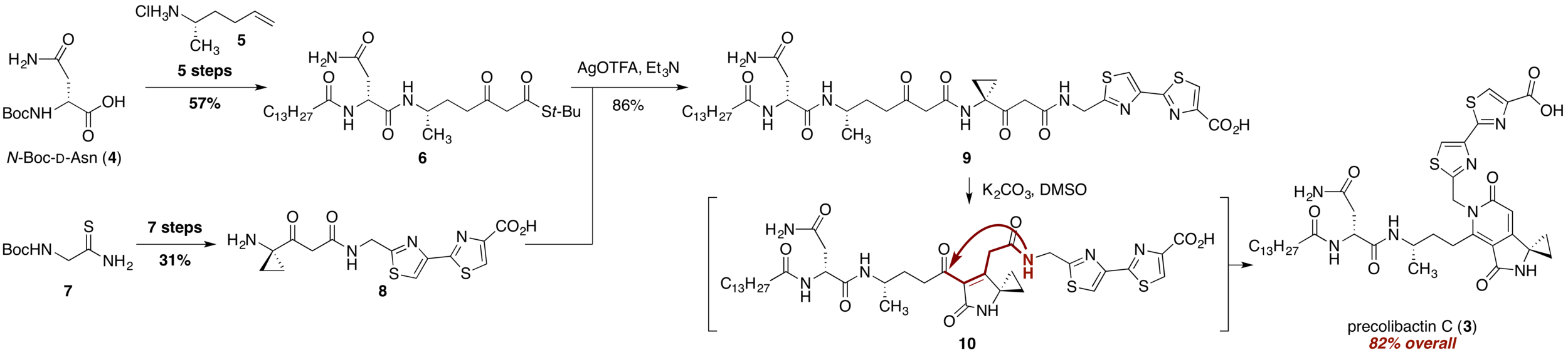 Fig. 2. Synthesis of precolibactin C ( 3 ).