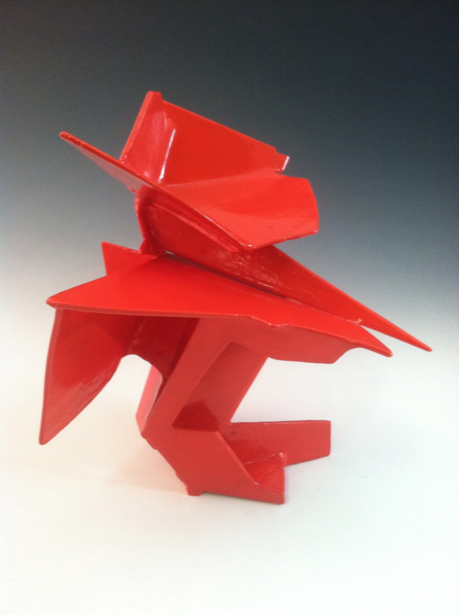 Red geometric sculpture