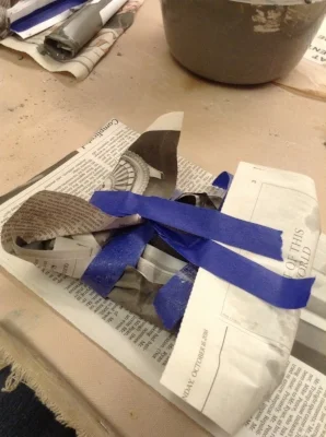 Trussed shape with tape. It mostly worked.