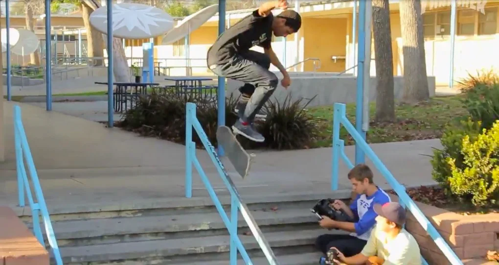 Millet gets tech on an iconic LA spot. Nollie Heelflip Backside 50-50.