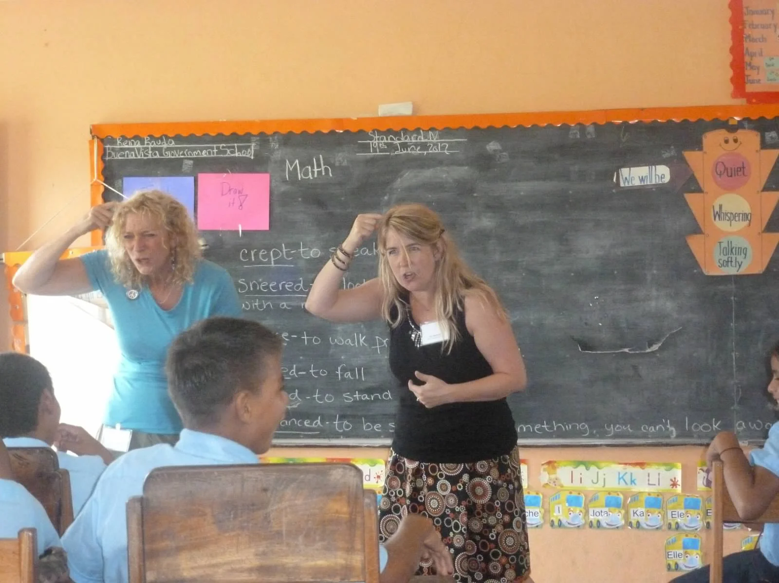 My good friend, co-author, co-leader Joy Stephens and I at one of our "Edu" mornings.