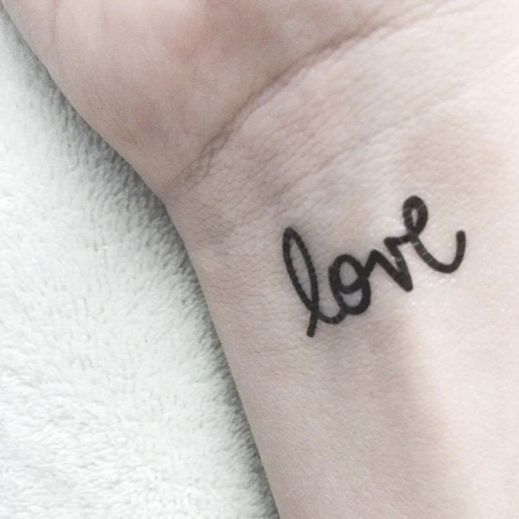 LOVE SCRIPT TEMPORARY TATTOOS