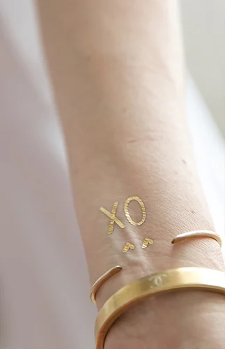 METALLIC XO TEMPORARY TATTOOS