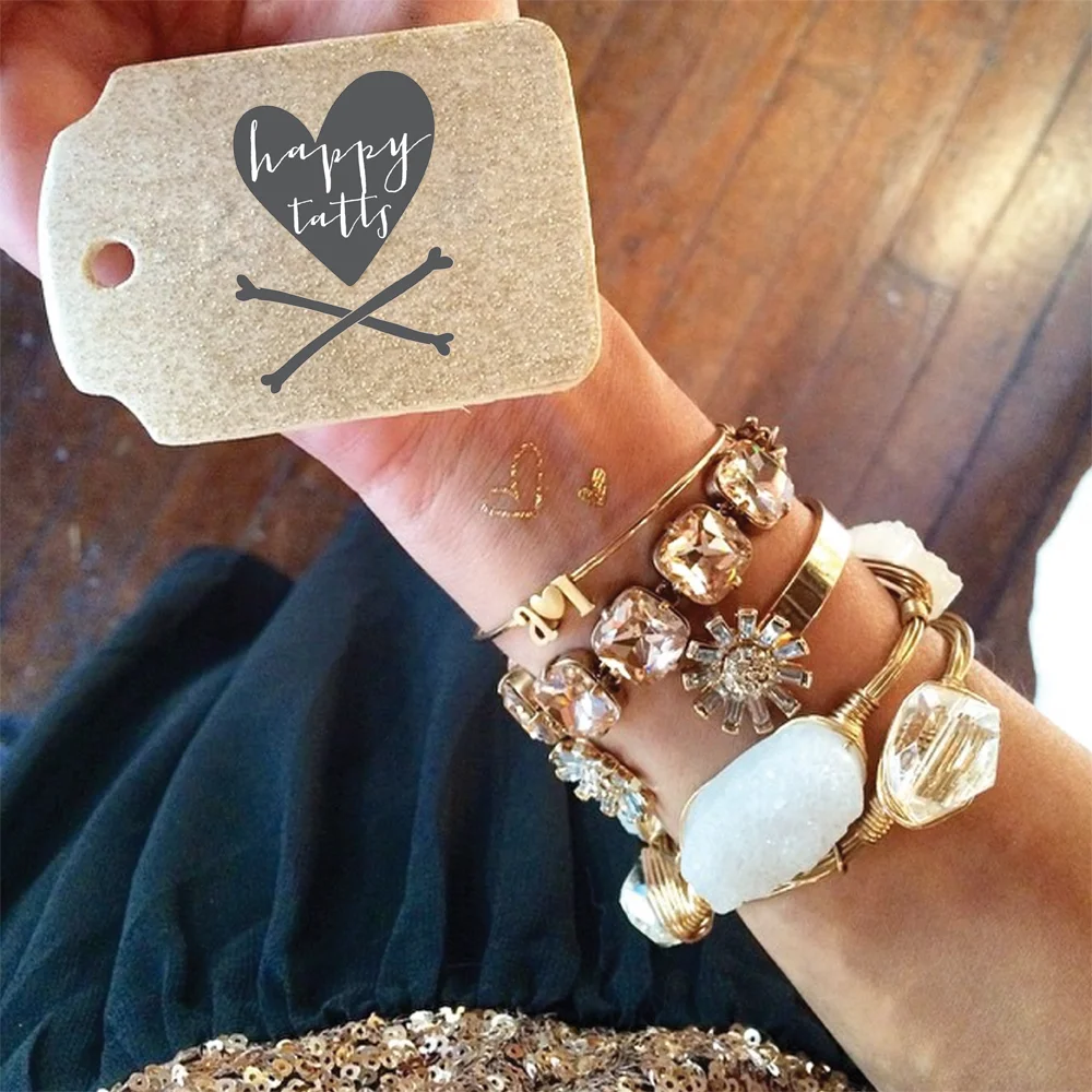 METALLIC HEARTS TEMPORARY TATTOOS