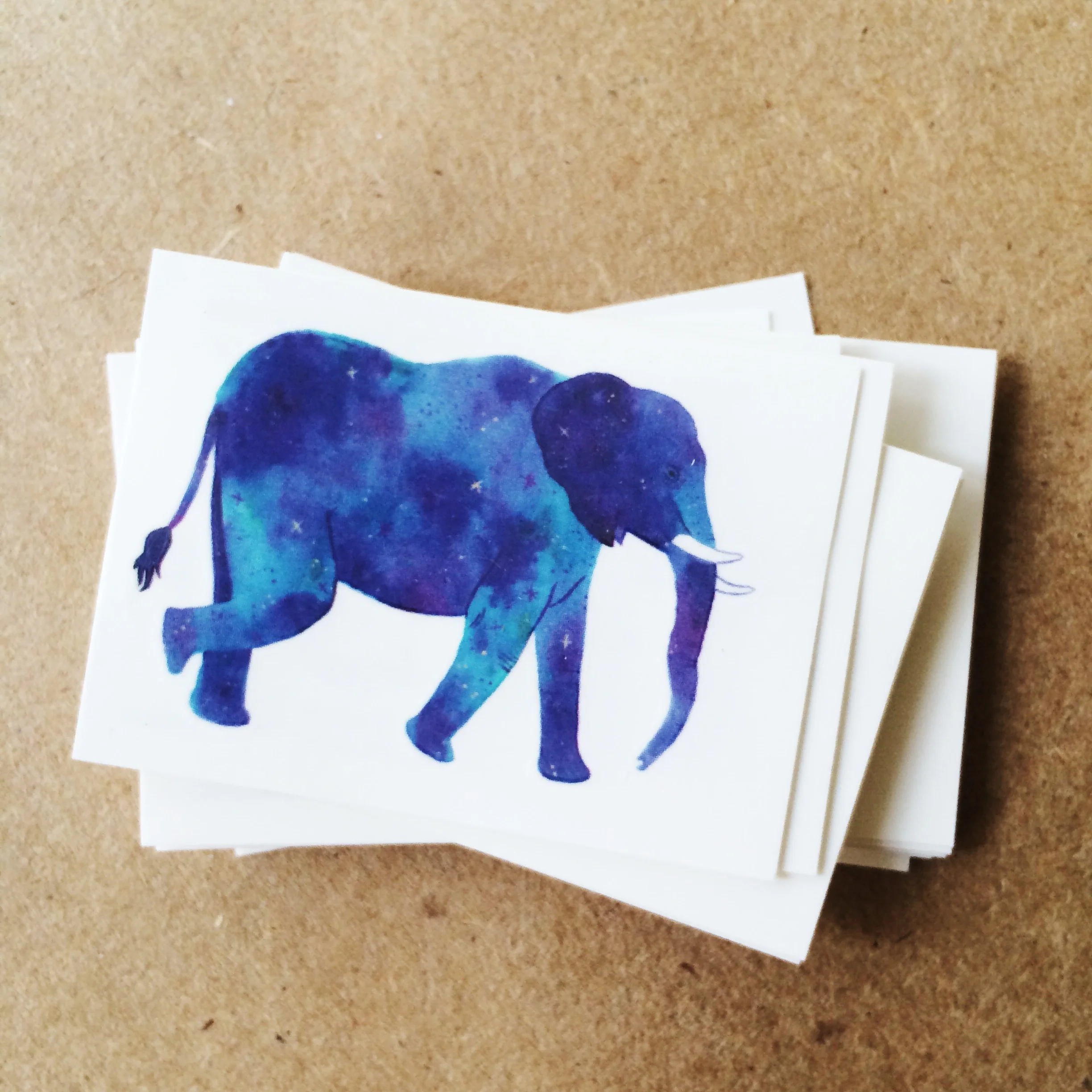 GALAXY ELEPHANT TEMPORARY TATTOOS (PACK OF 2)
