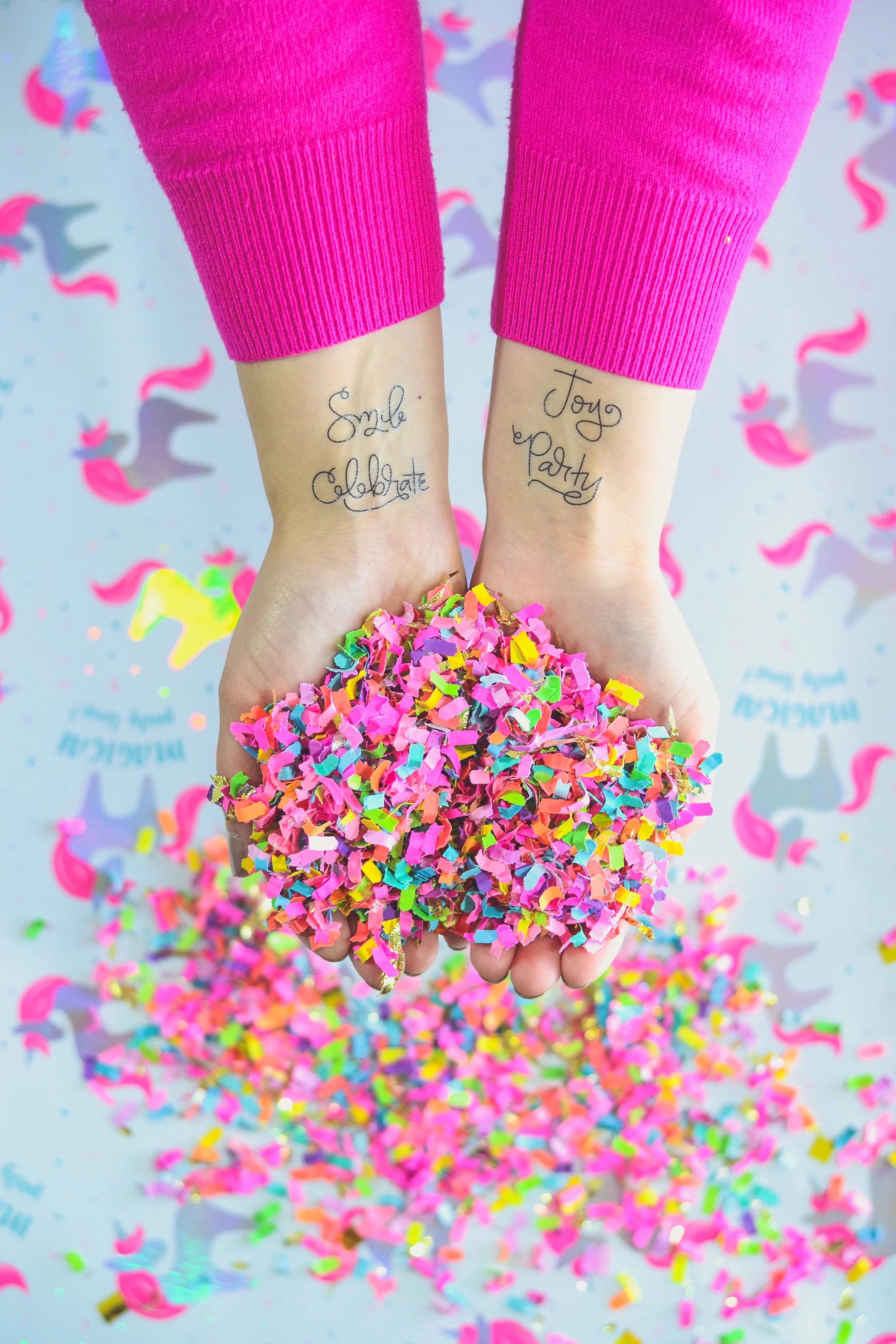 happytatts x the confetti bar collaboration