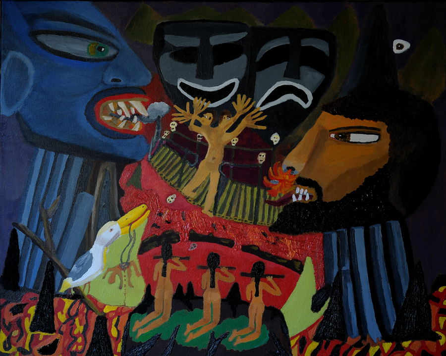 Bardo of Death Acrylic (24X30 inch) on stretched canvas.