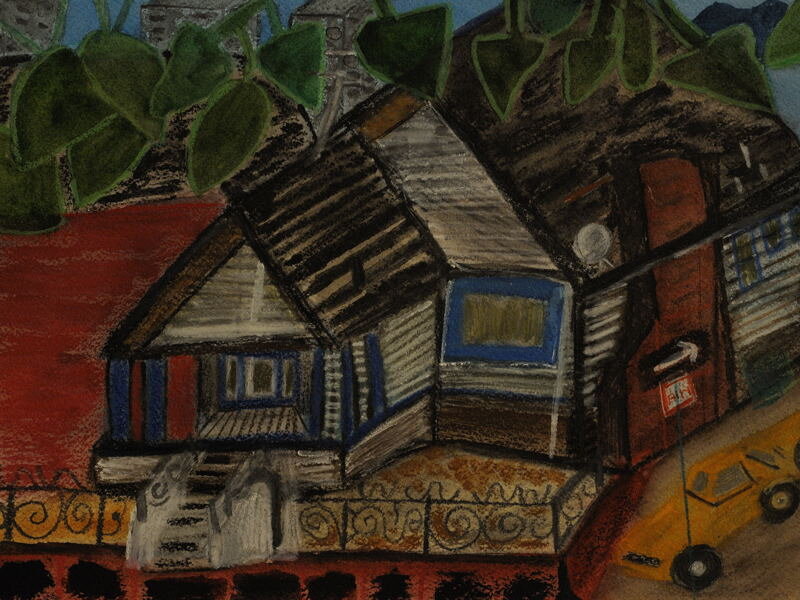 House On tenth Street Reno Nevada August 20 2021; Water Color ( 9X12 inches ). 