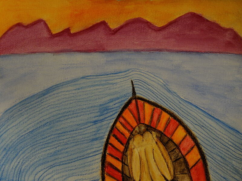 Adrift ; Water Color ( 9X12 inches ). 