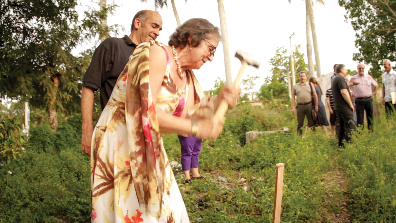 George DeTellis Jr. and Jeanne DeTellis hosted a special team to stake out the land prior to construction.