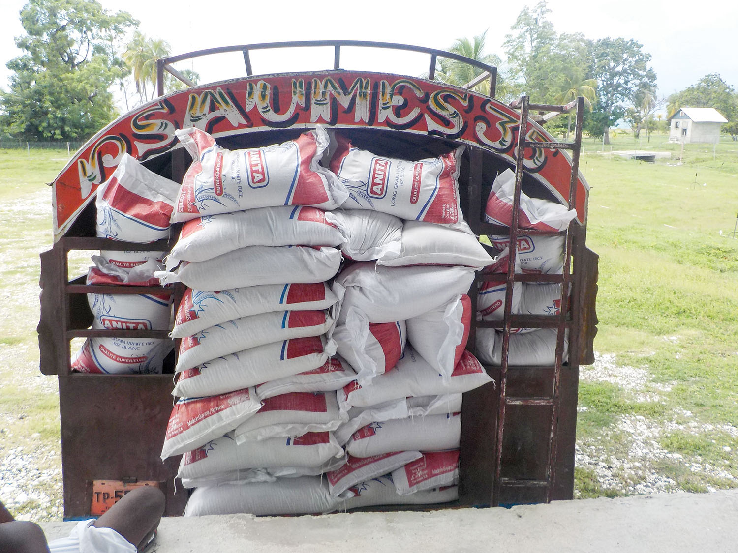 A monthly supply of food (including dried fish, tomato paste, garlic, salt, and oil) is sent by truck to each campus.