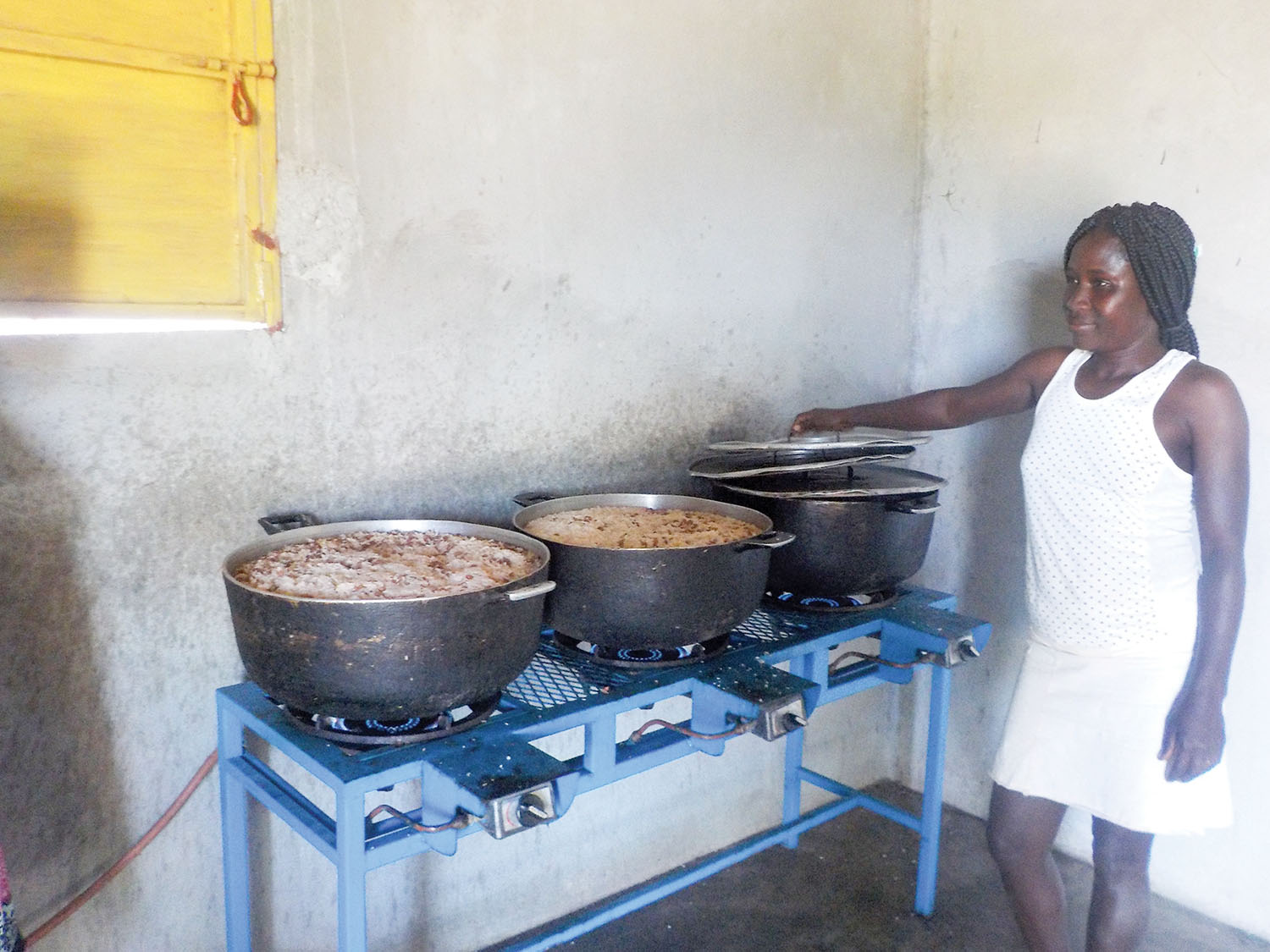Our Haitian cooks will prepare 57 tons of pinto beans during the year to be served with lunch.
