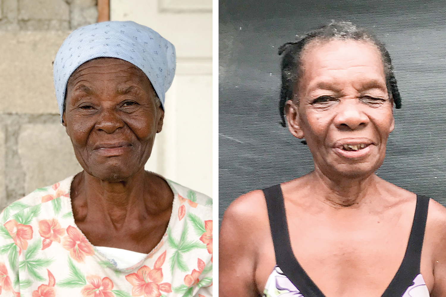Left: Vesta Jean is a former cook at Bord-Mer and is a faithful church member. Right: Felicia was one of the earliest employees at New Missions.