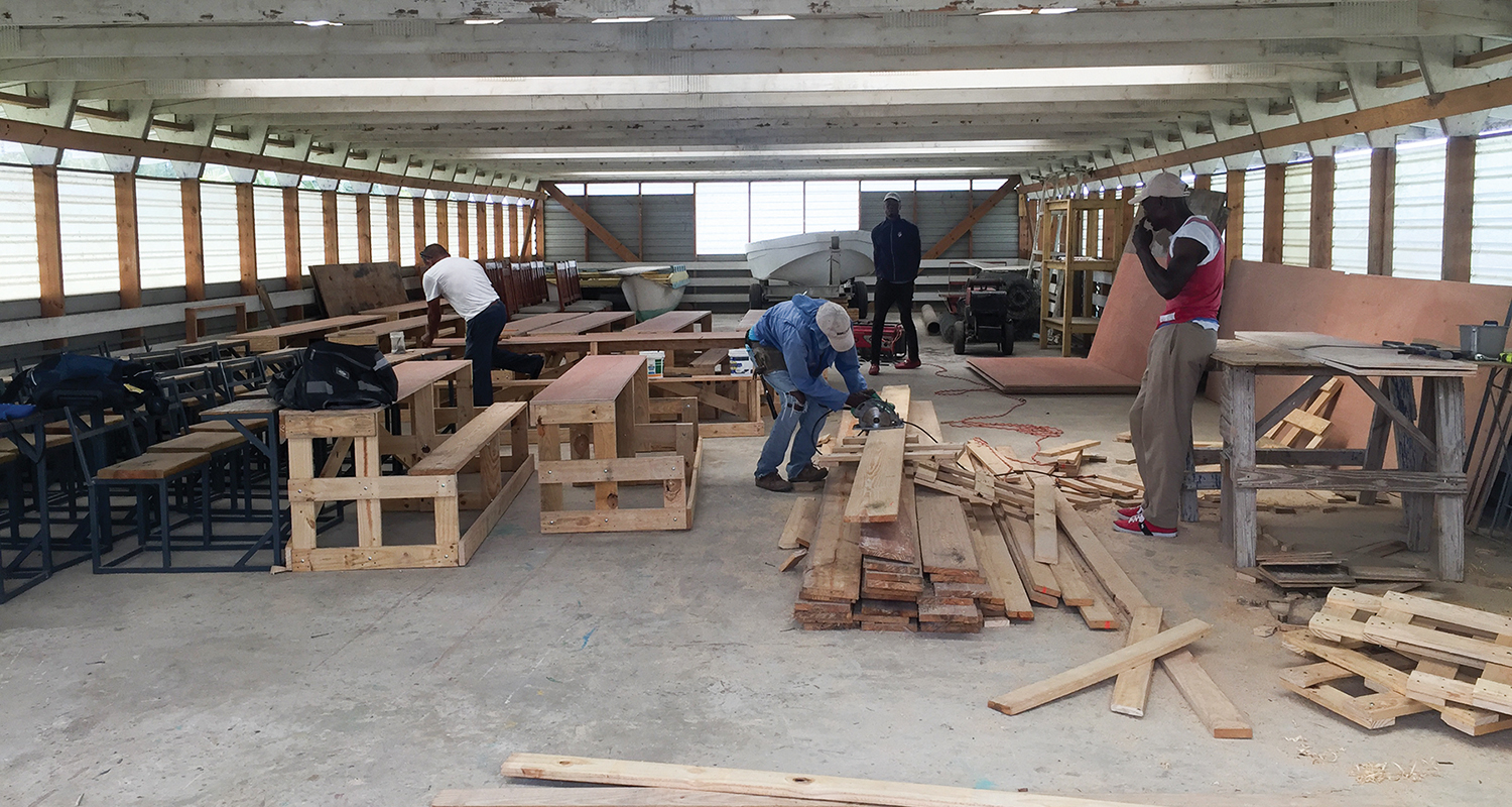 Employing Haitians to build desks supports the local economy. Classroom desks are 100% made at our mission in Haiti.