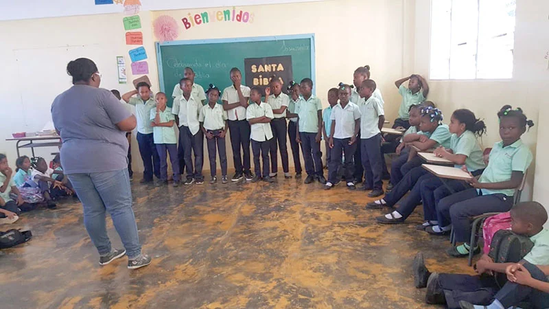 Students from our school in Redemption Village celebrated National Bible Month by singing songs and reciting Bible verses they had memorized.