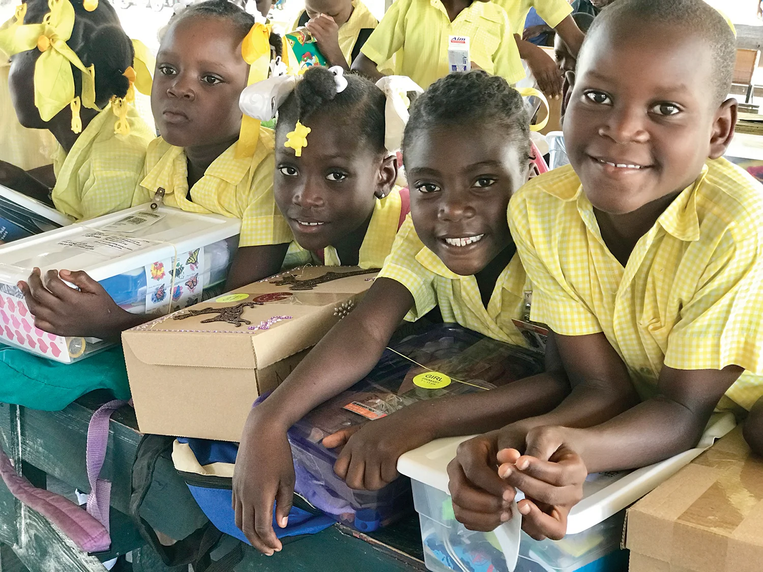 Our students love bringing their shoebox gifts home to open with family.