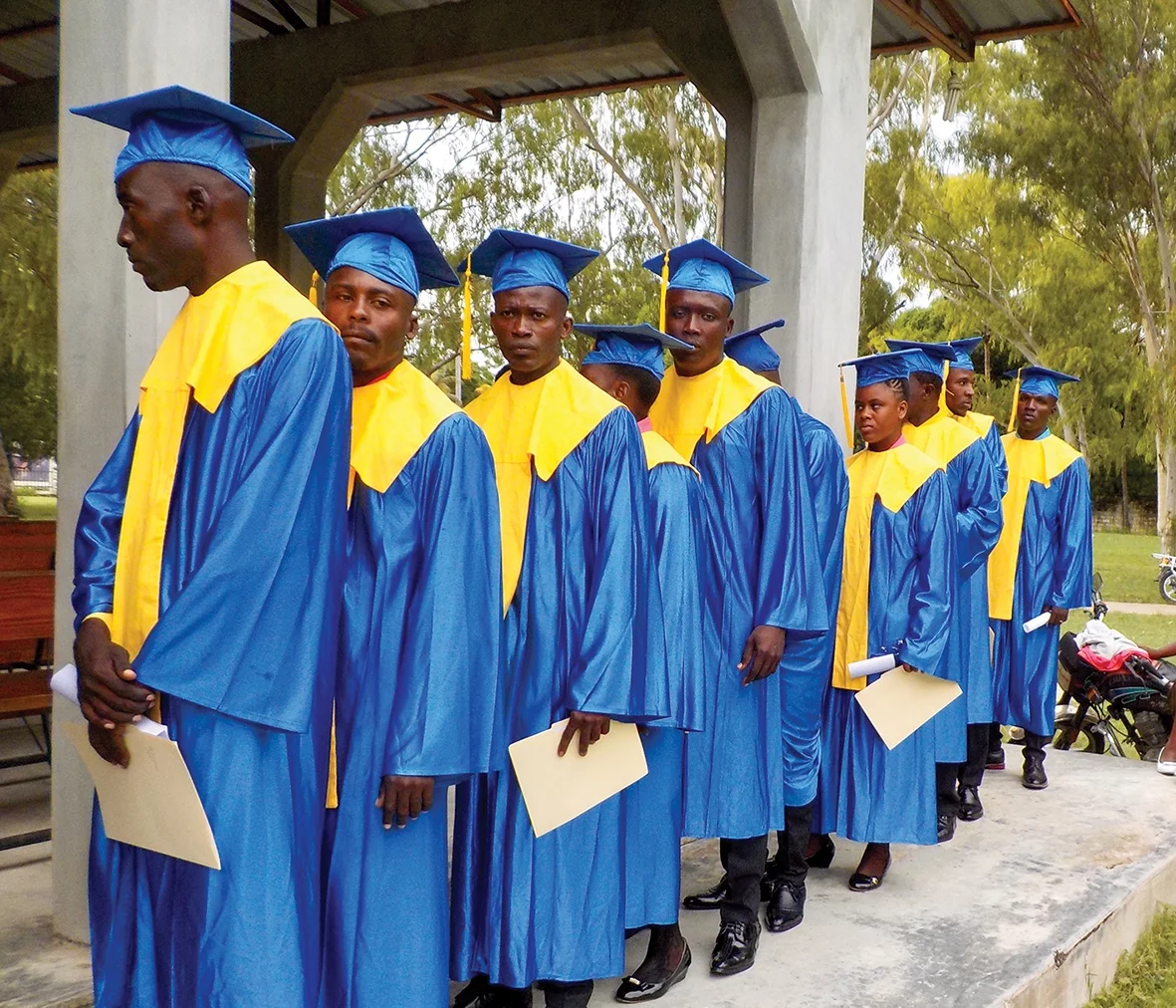 We celebrate the 14 Bible college graduates from New Missions, as they go to serve and work in churches across Haiti.