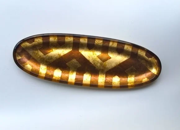 Oval Dish 13x5x2 Composition Leaf