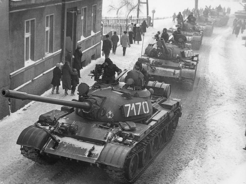 T-55A on the streets during Martial law in Poland J. Żołnierkiewicz 