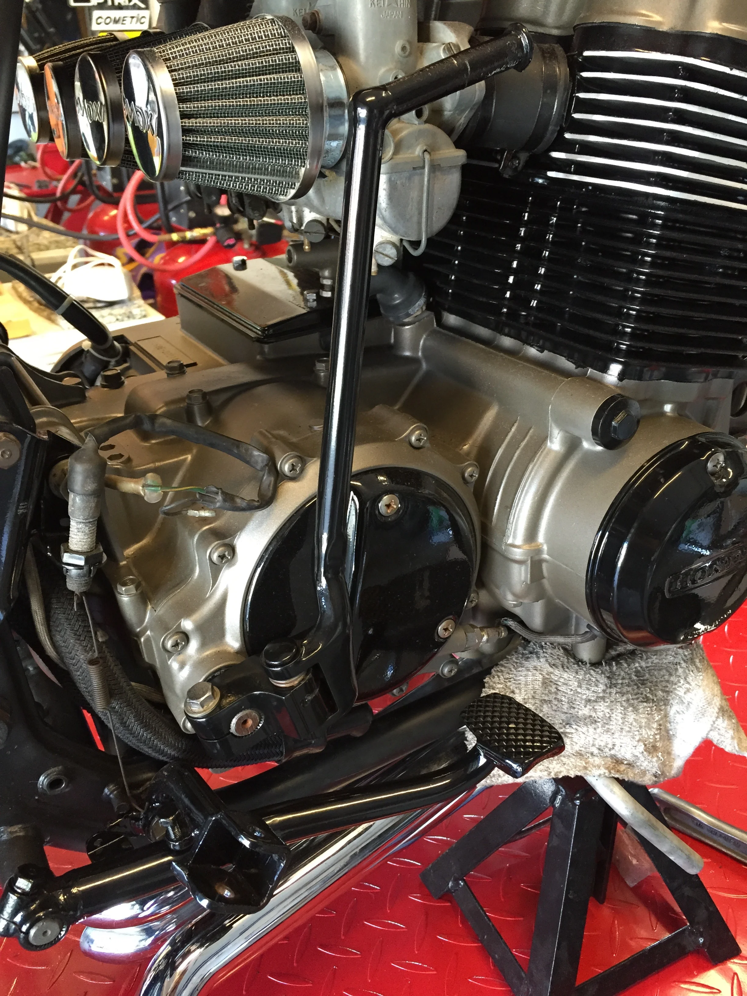 We powder coated the levers and covers to give the engine a sinister look. This build needed a darker look than the stock chrome.
