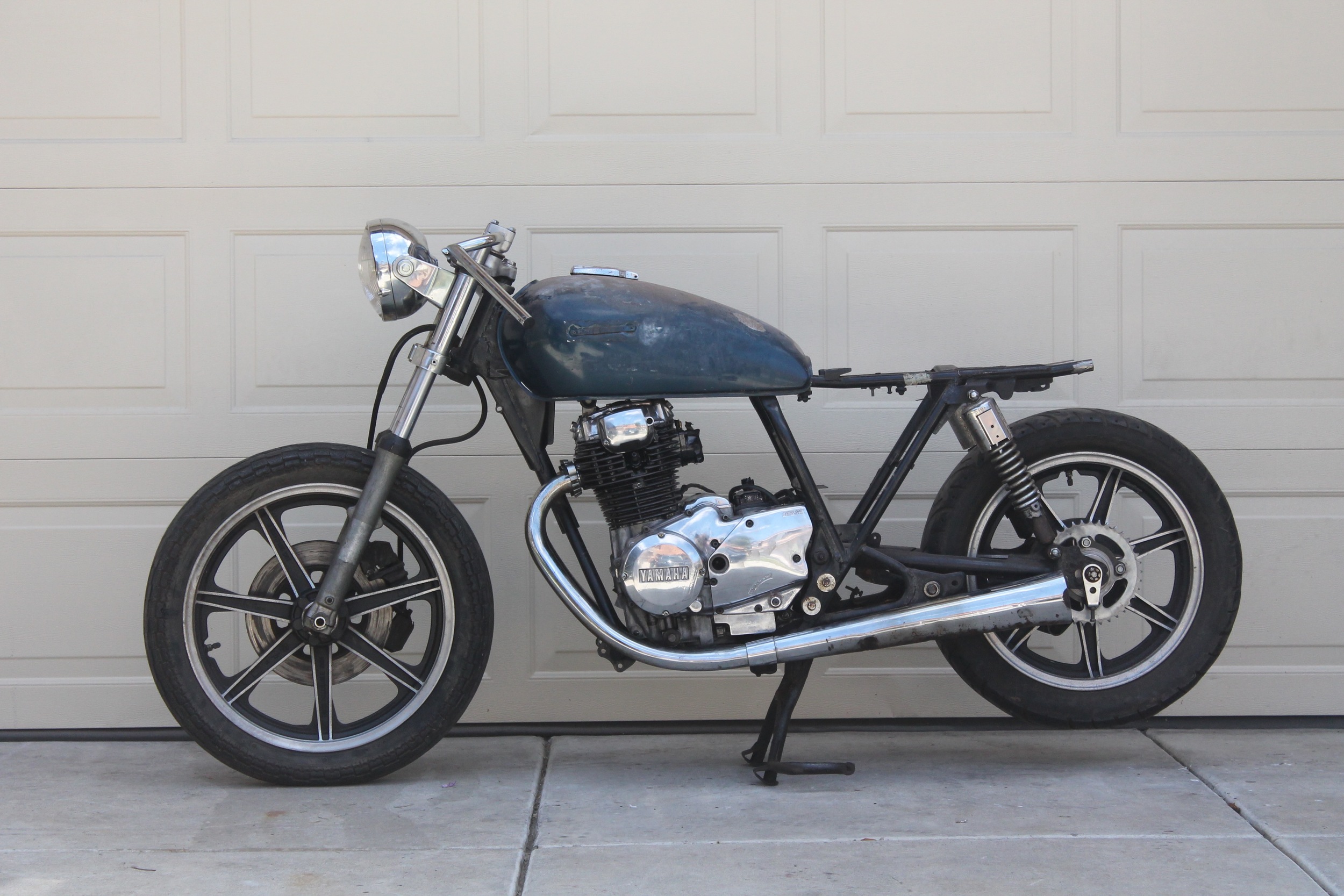  It's a motorcycle! &nbsp;Our workspace is relatively small. &nbsp;The bike needed to roll so we could move it around more easily. &nbsp; 