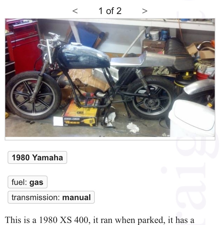 The classic craigslist "it ran when parked". This bike was, in fact, all there. It was just in a million pieces.