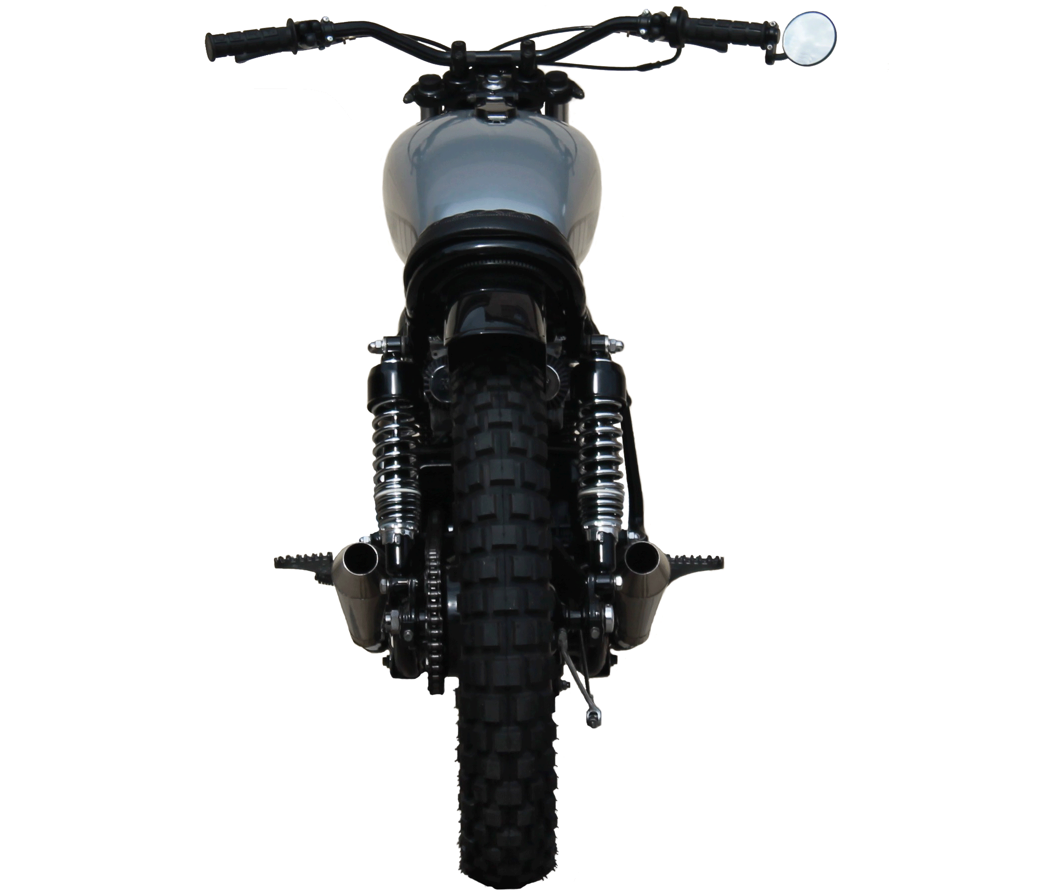 Built for the trails, but road ready. As pictured we're running front and rear turn signals, front disc brakes, tachometer, speedometer, and even an alarm system. These Motone Switches keep the bars so clean!