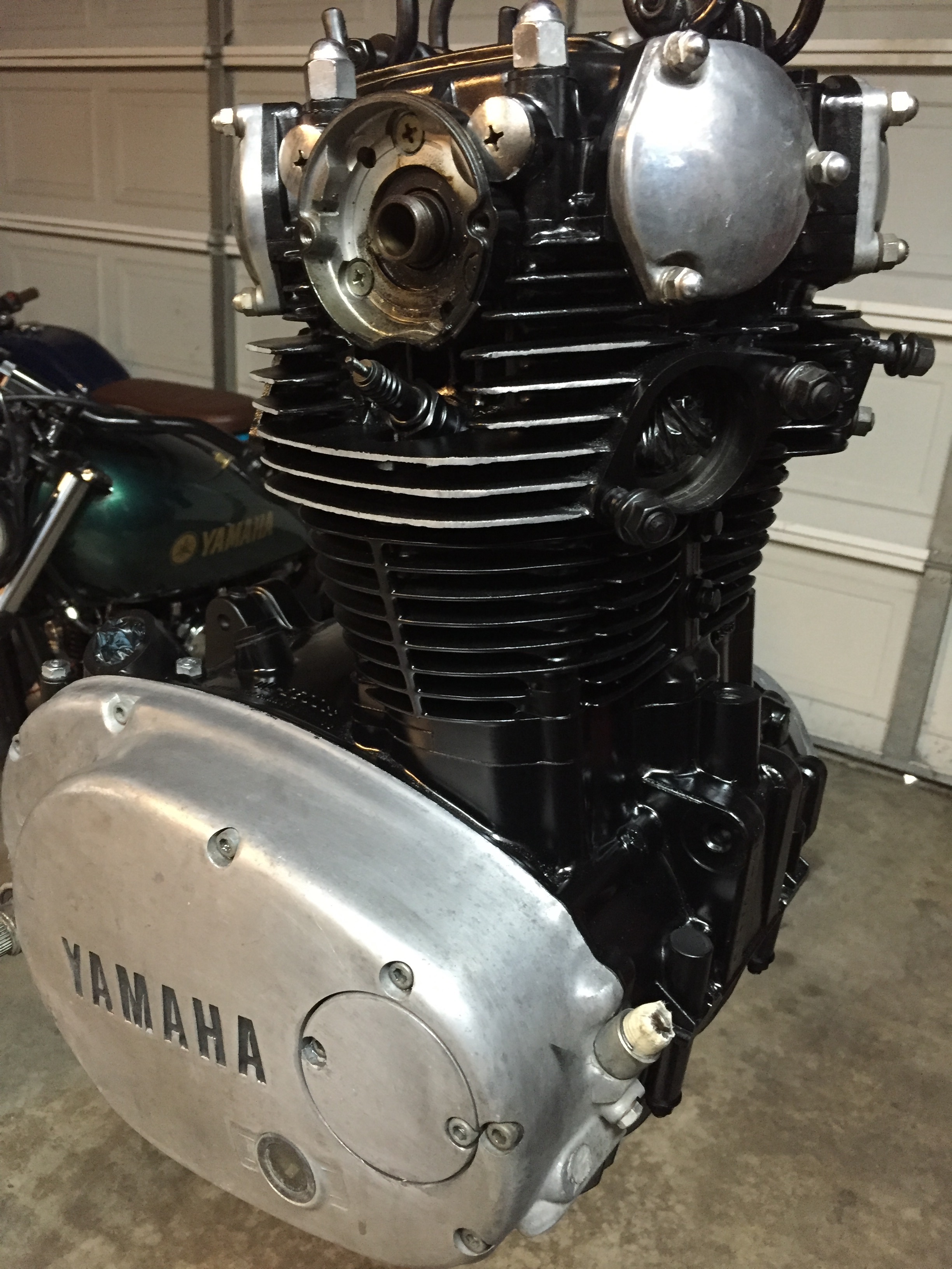 Cases are black. Covers need to be polished. The design of this engine is so pretty. We use this Tach Drive Plug to clean up the stock cable.