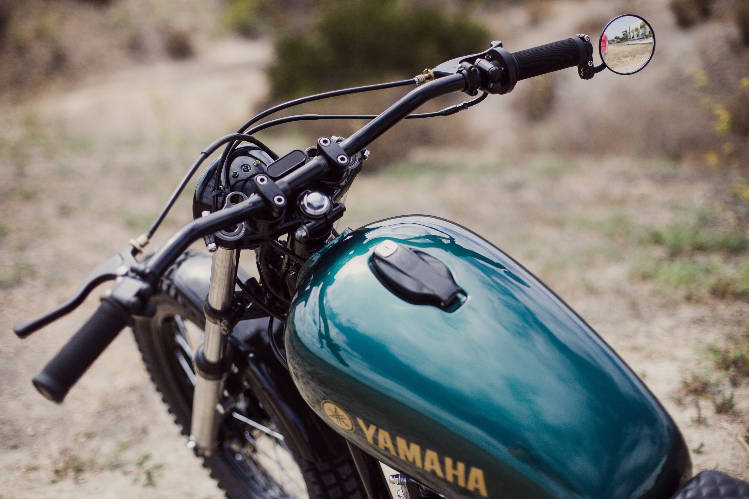  We used a remote brake master cylinder located under the tank that is cable driven. &nbsp;It keeps the bars looking super clean! &nbsp;Additionally, we used these gadgets:    Motogadget m-Unit V2 Digital Control Unit and Fuse Box      Motogadget mot