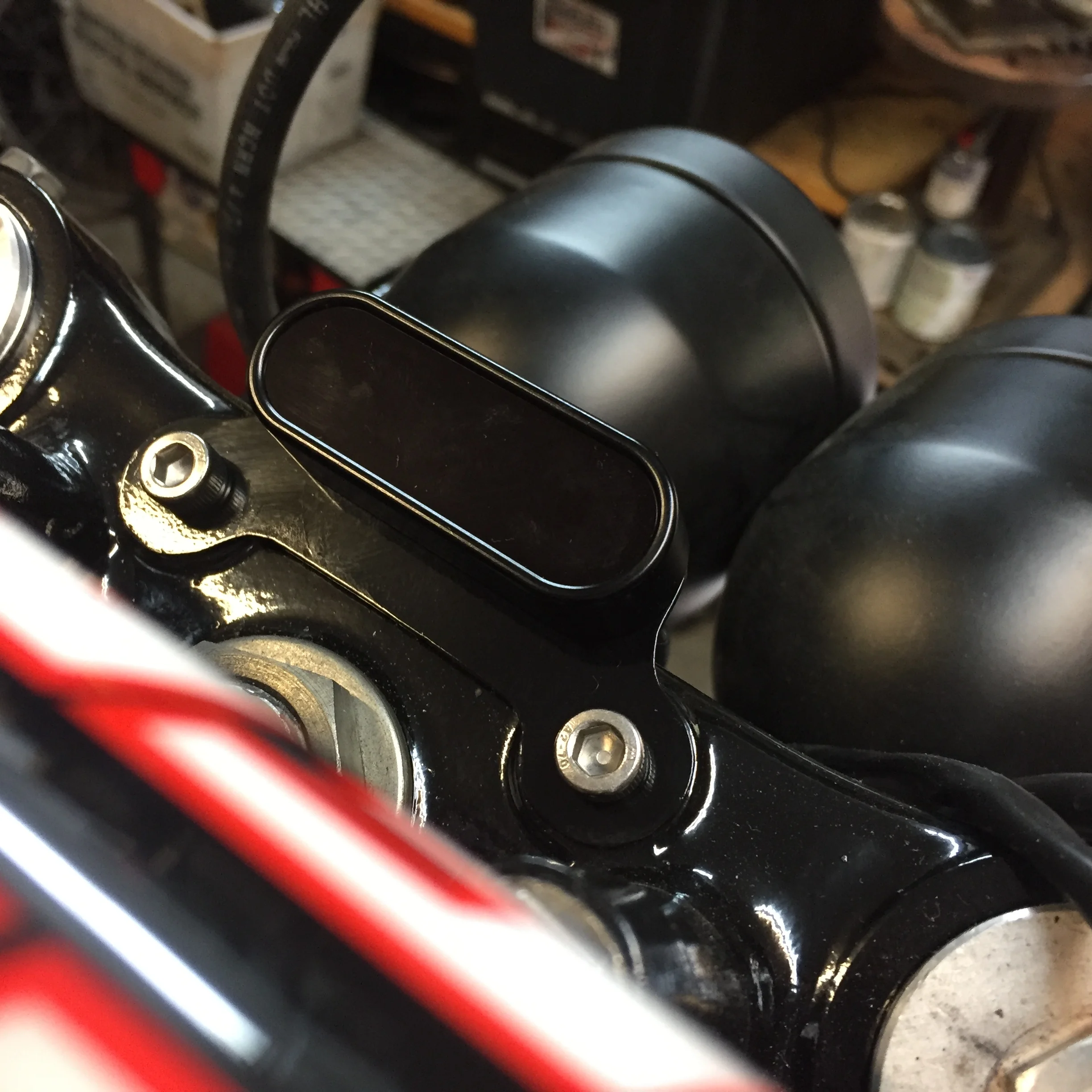  The customer had to sell us on the dual headlight look... so we sold him on the   Motoscope Mini Digital Gauge  . &nbsp;We have used it on a handful of our builds now and have fallen in love with it! &nbsp;This bike will be making surf trips across 