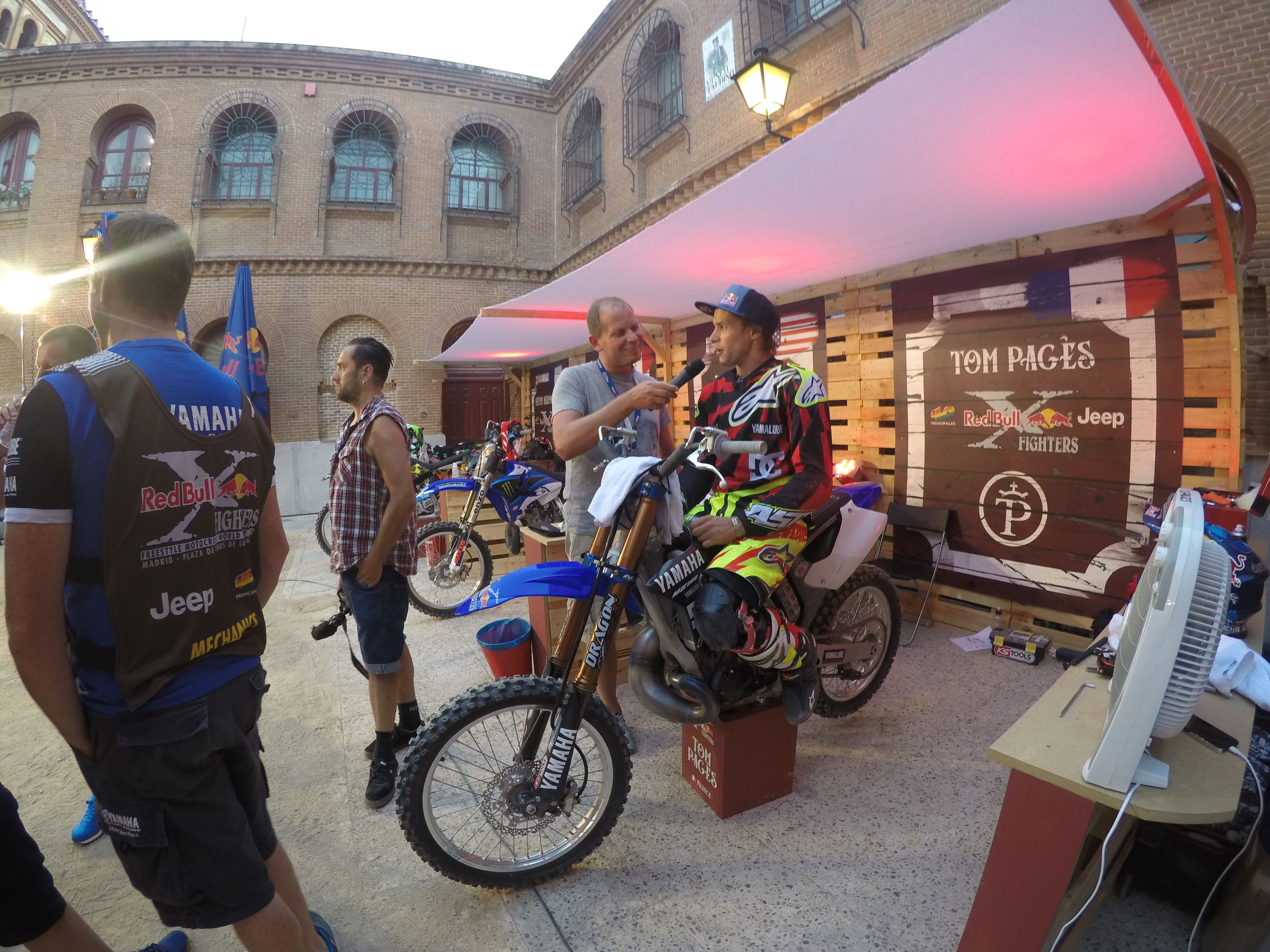 Thomas Pages getting interviewed at RedBull X Fighters Madrid 