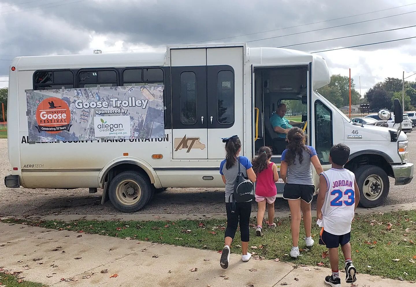 Our Goose Trolley parking shuttle is available Sunday 11am to 4pm. You can park at Fennville high school and catch a ride to the carnival or city hall.

Thank you Allegan County Transportation and Allegan Credit Union!