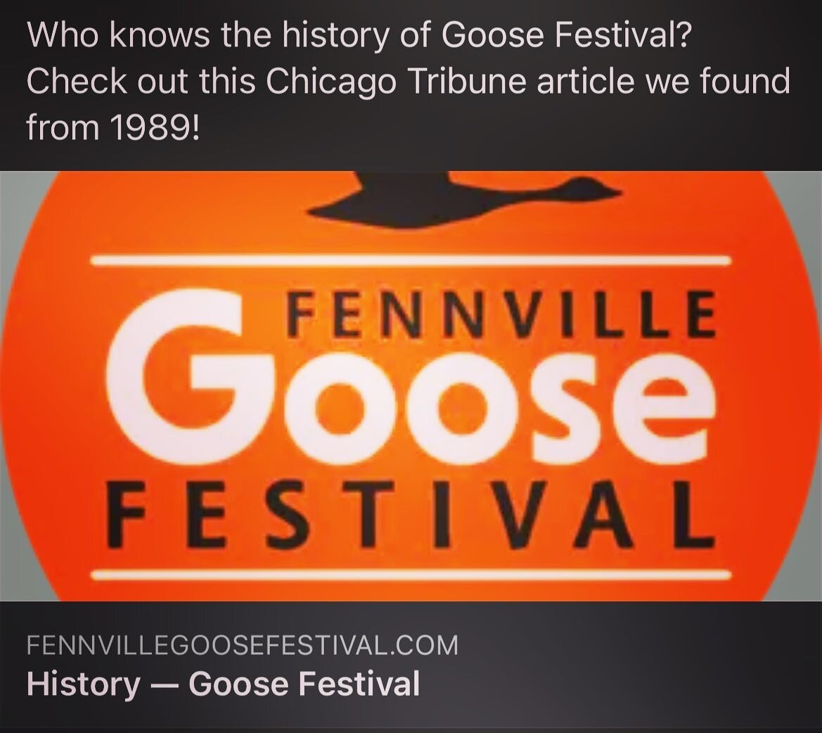 Check out our website to learn the history of Goose Fest! #fennville #fennvillegoosefestival