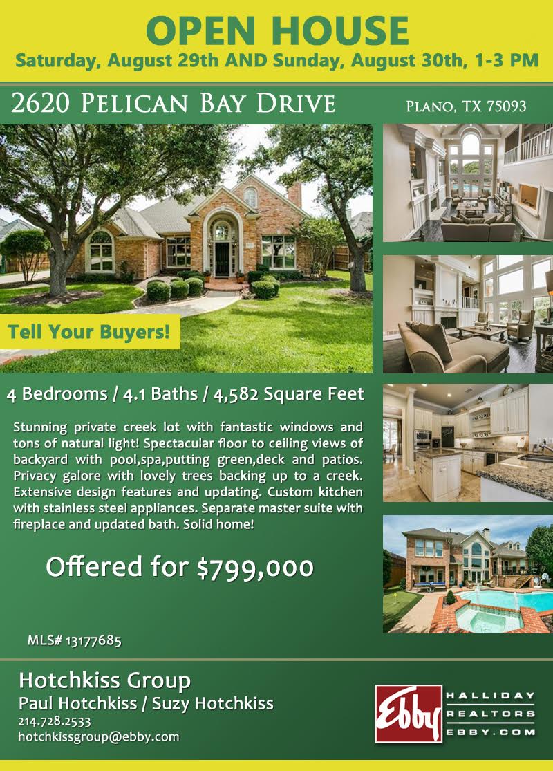 Email flyer we used to advertise an open house.