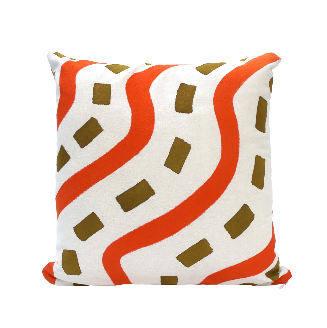 "Back Road" Hand-Painted Silk Pillow