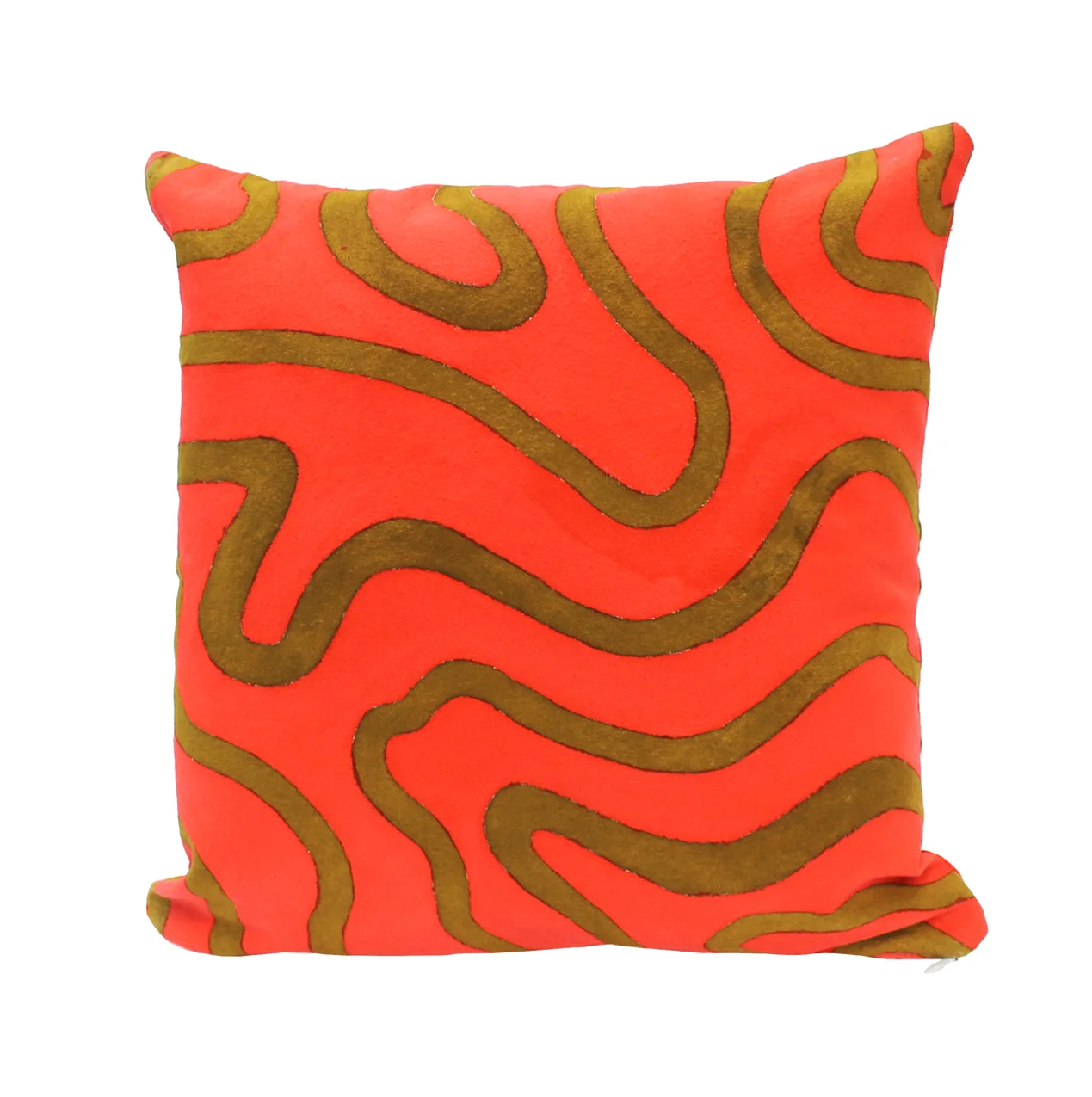 "Magma" Hand-Painted Silk Pillow