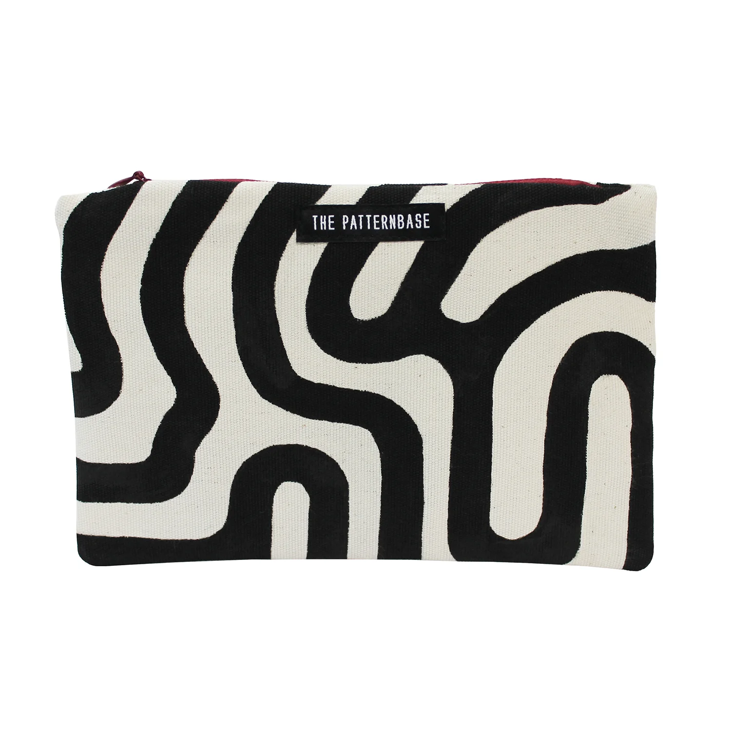 "Labyrinth (Black)" Hand-Painted Accessories Bag