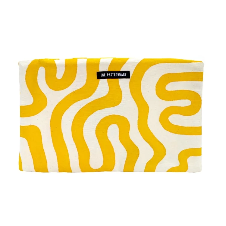 "Labyrinth (Yellow)" Hand-Painted Accessories Bag