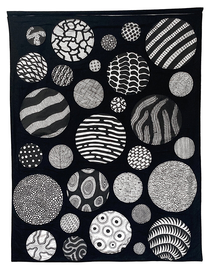 'Fossils' Hand-Painted Tapestry