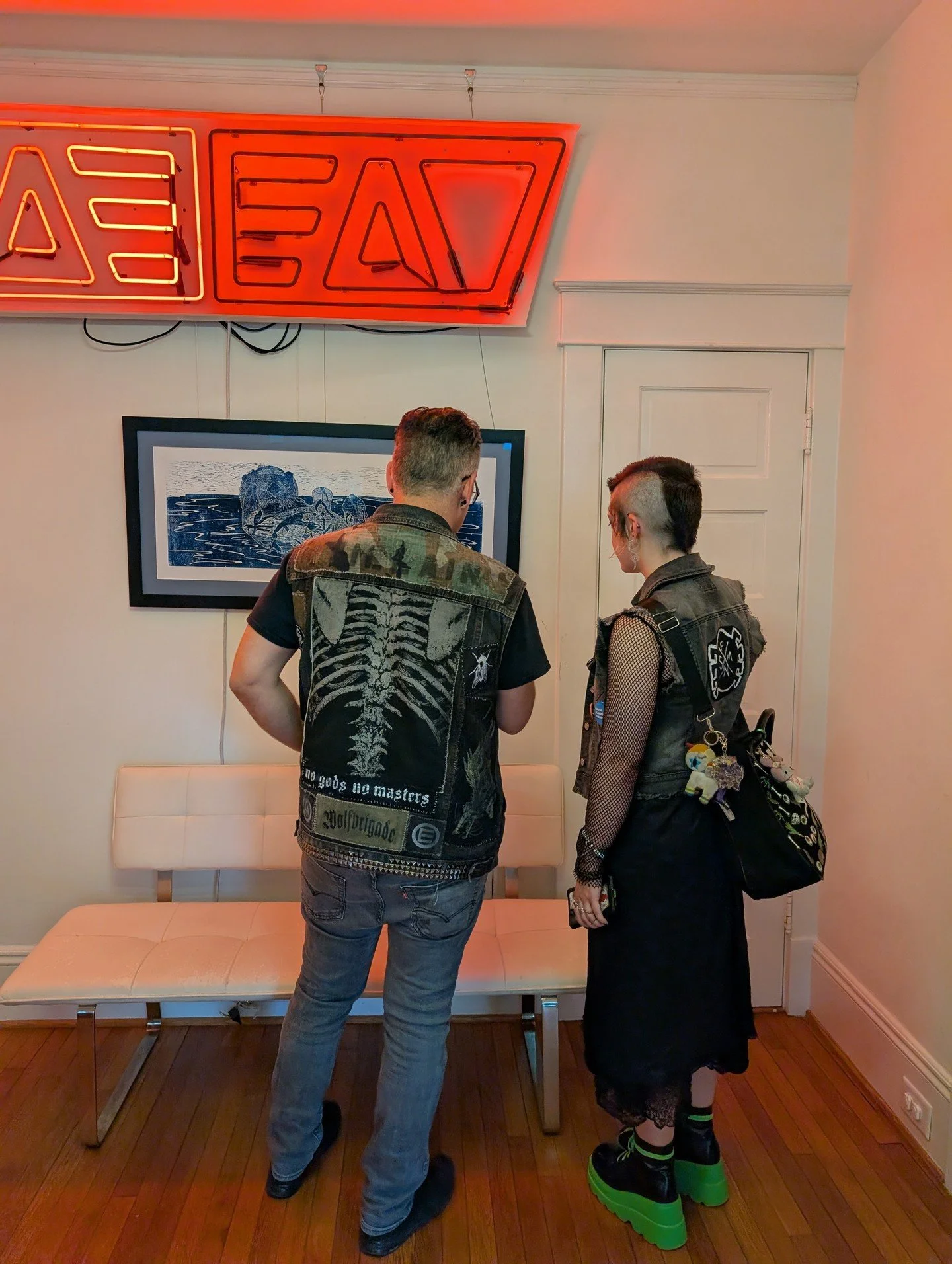 We loved having you for First Friday! If you missed us, swing by The Jobe House today (Saturday) for the official opening of Threshold, featuring work by Andie Freeman, Autumn Cobeland, Sarah Whitney, and Amy Friend.

Two pieces have already found ne