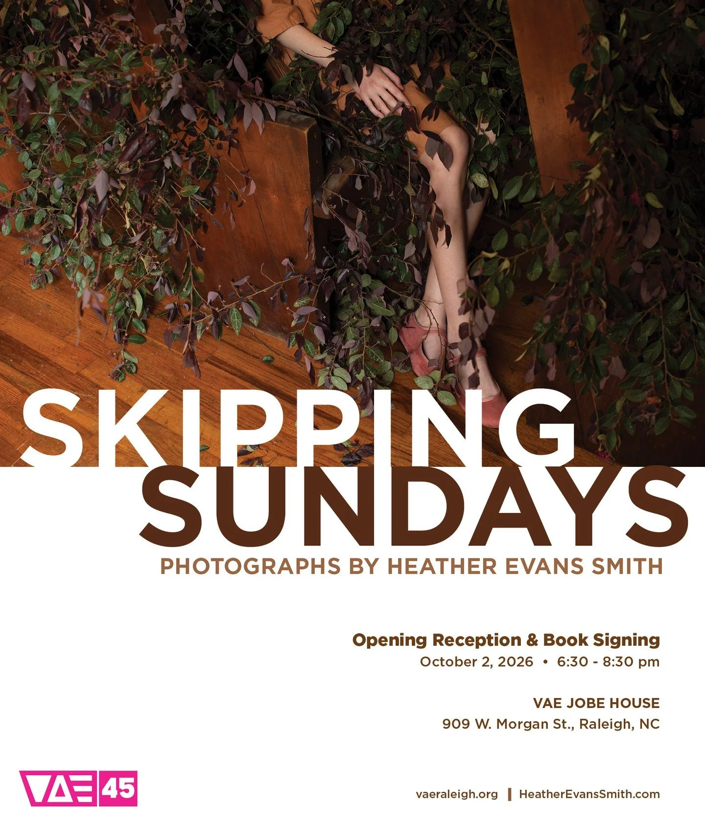 We have a new exhibition with an Opening Reception and Book Signing this first Friday, October 2nd, "Skipping Sundays" Photographs by Heather Evans Smith (@heatherevanssmith) at Jobe House 6:30-8:30pm. 

In "Skipping Sundays," Eva