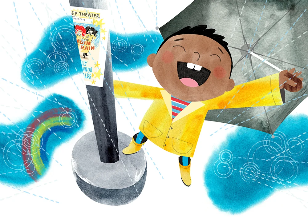 I'm singing, and dancing in the rain.