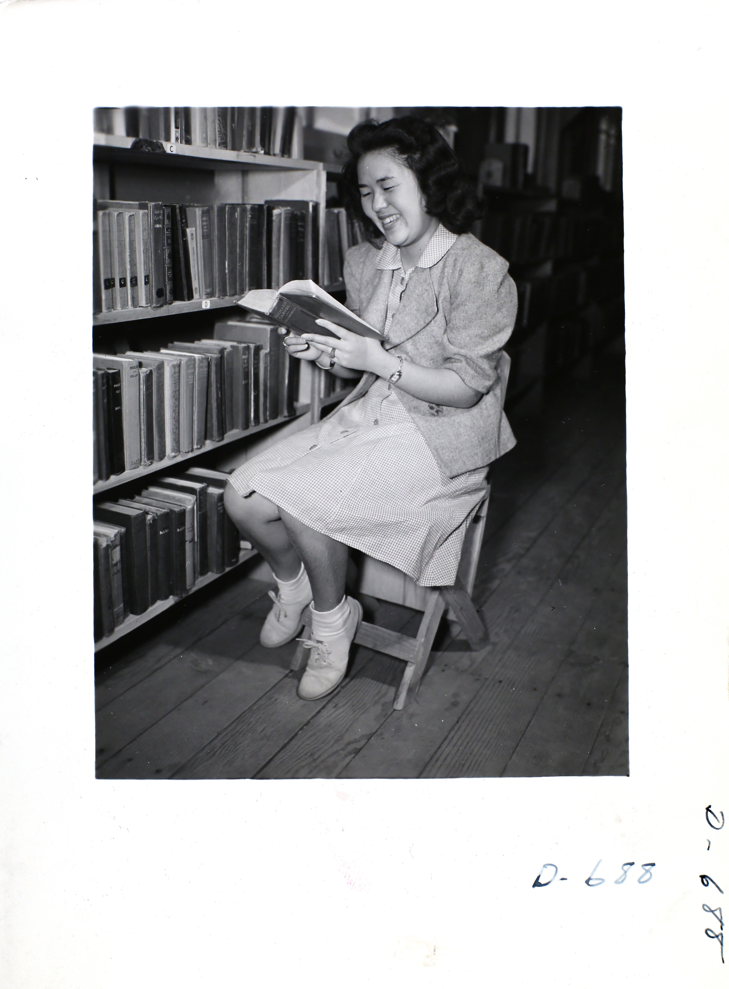 Student at Canal Camp Library, 1942.