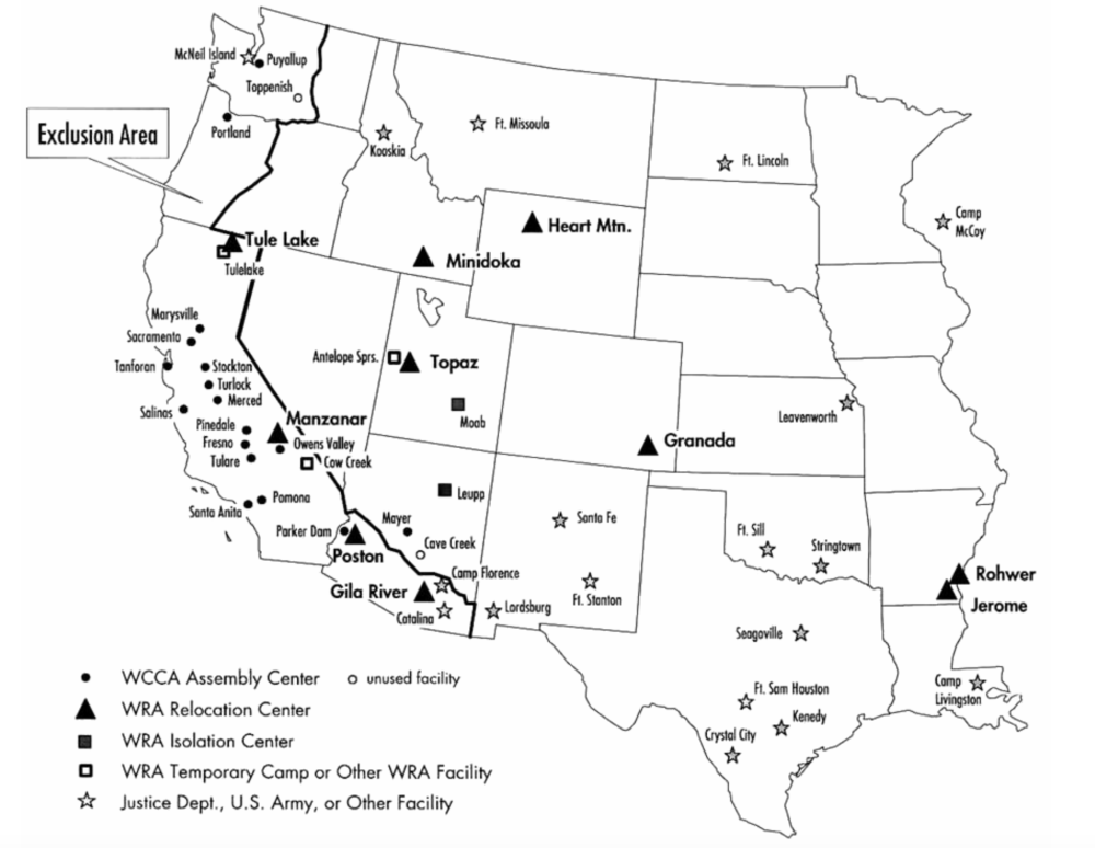 After the Attack on Pearl Harbor in 1941, Executive Order 9066 was signed into effect by President Roosevelt, establishing that all Japanese-American citizens would be relocated to a number of camps throughout the western U.S.