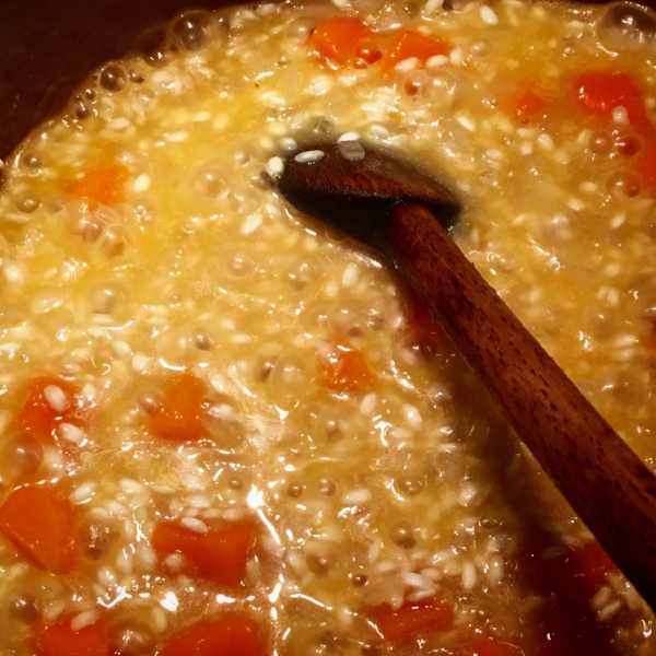 Stirring the risotto