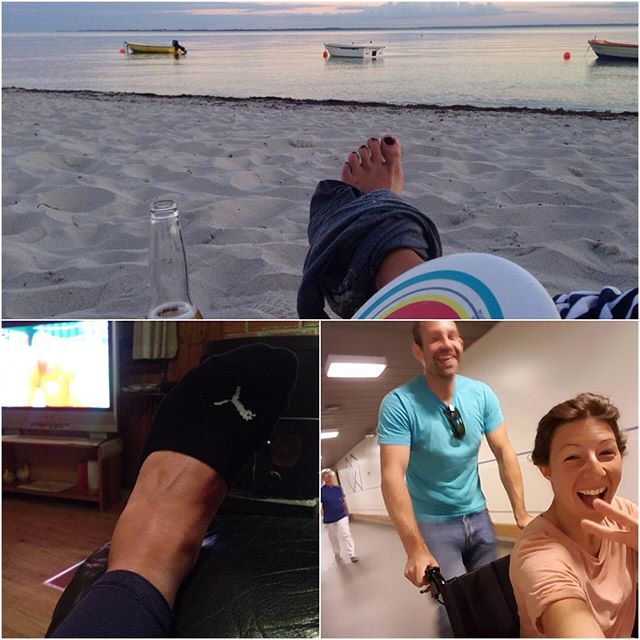 One day of no wind and this is what happens..
Extreme frisbee led to a sprained ankle a morning in hospital (withe wheelchair race 😎) and feet up on the couch and Olympia on TV.

No Red Bull battle of the Sund for me unfortunately.

I tried the race