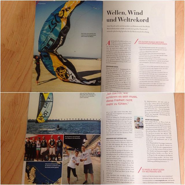 Shame about my foot and that I missed out on the Red Bull battle of the Sund. 
Instead I came home to this nice surprise :) 3 pages about my recent kite trip in the Wings for life magazine.

Super stoked! 
Check it out if you can 😎👍🏼 #wingsforlife