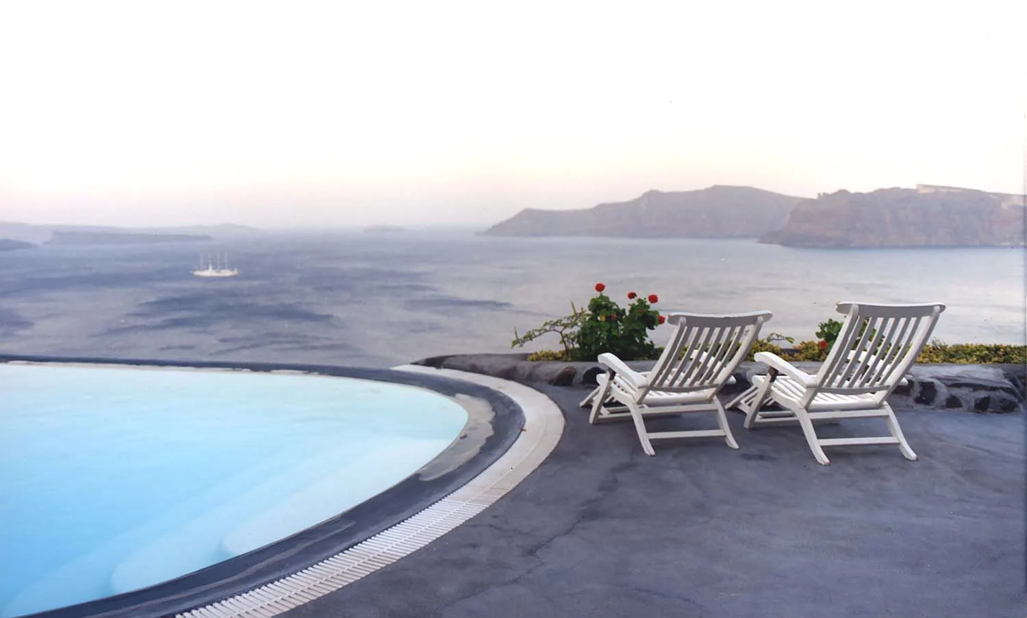 Two Chairs by the Oia Pool