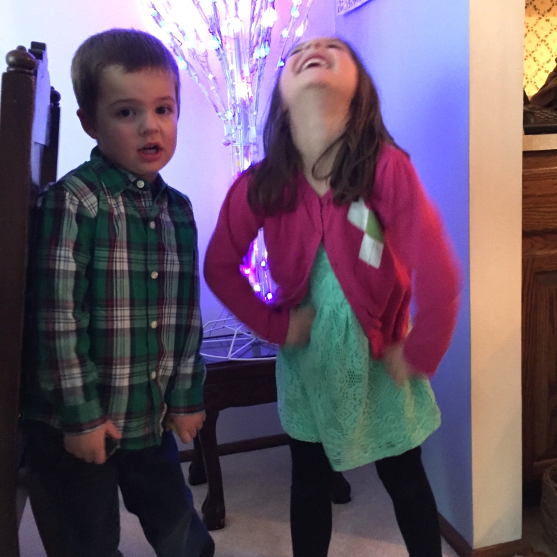 Classic younger sibling look.