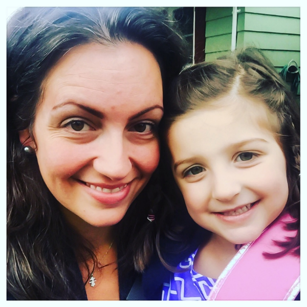 E and Mommy selfie on the first day of kindergarten. 